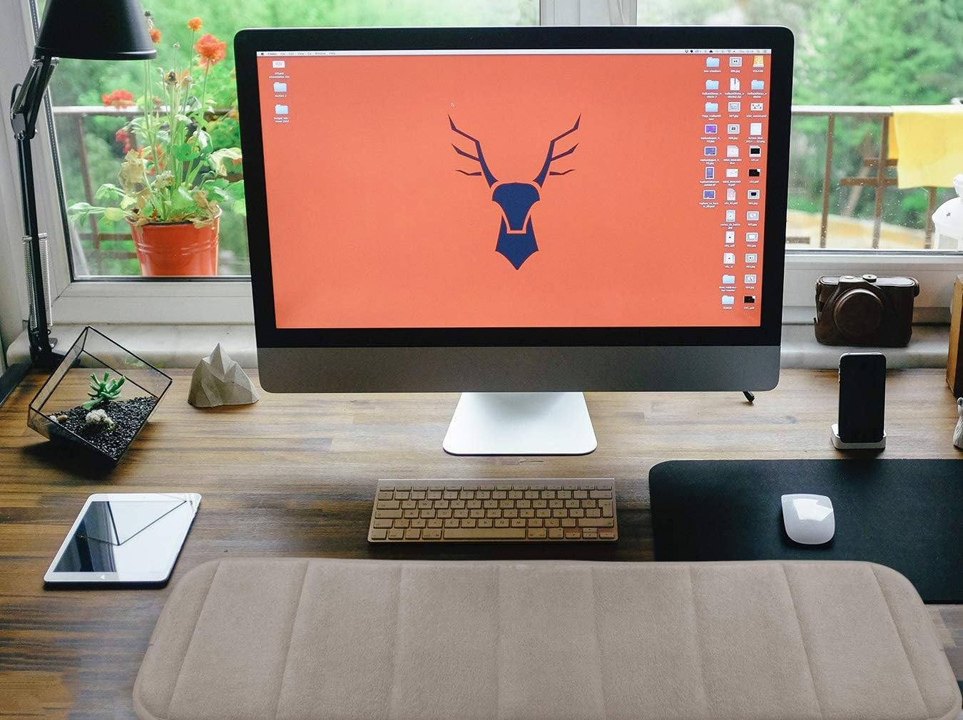 2Pcs Computer Wrist Elbow Pad, Creatiee Upgraded Wrist Rest Arm Pad(Soft, Long-Sized), Keyboard Wrist Elbow Support Mat for Office Desktop Working Gaming - Less Elbow Pain (7.9 X 31.5 Inch) (Khaki) image number 1