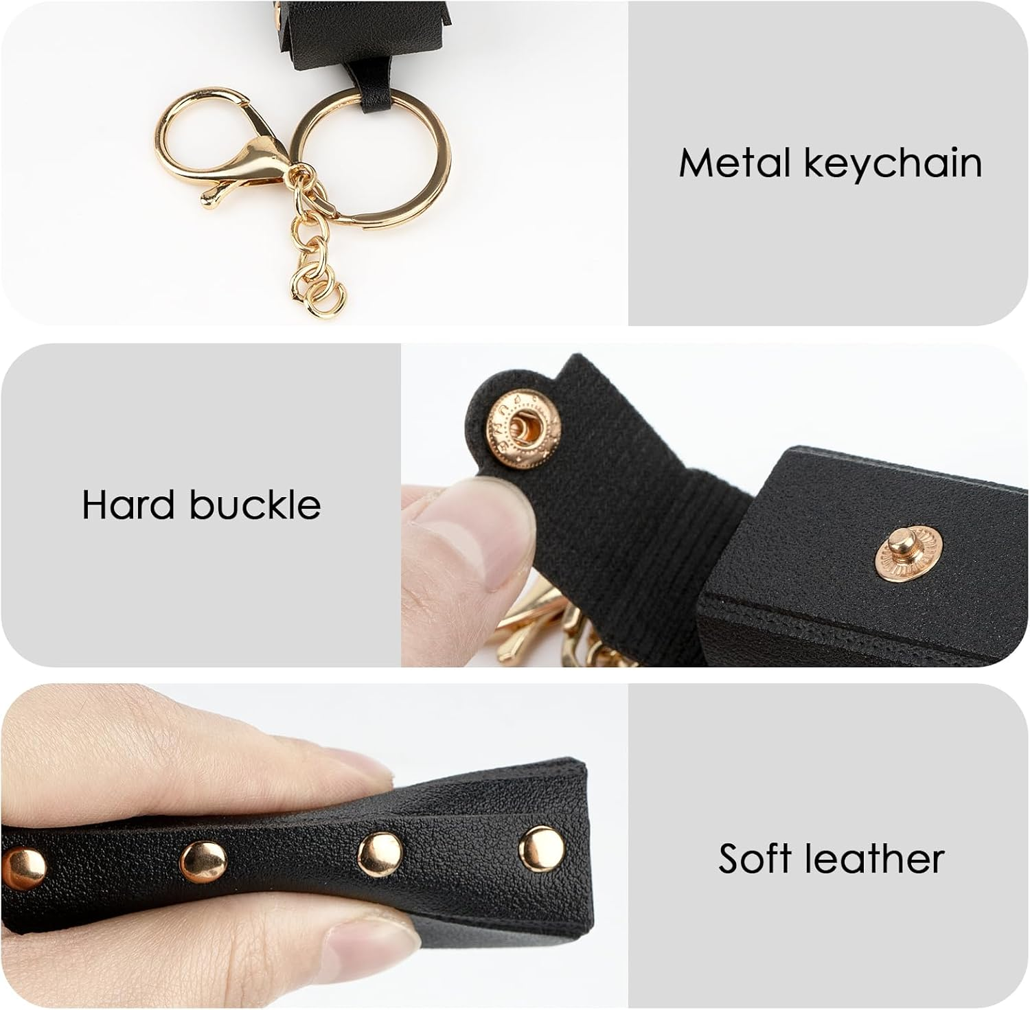 2 Pack Lipstick Case, Soft Leather Lipstick Holder for Women, Portable Lip Balm Sleeve Pouch (Black & White) image number 1