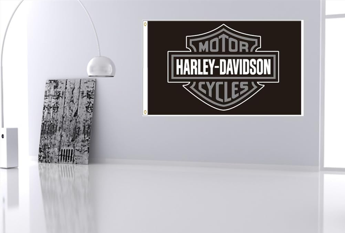 Flag for Harley Fans Davidson Banner (90 * 150Cm, Vivid Color, 150D Poly) HD Printing Quality Brass Grommets for Garage Motorcycles image number 2