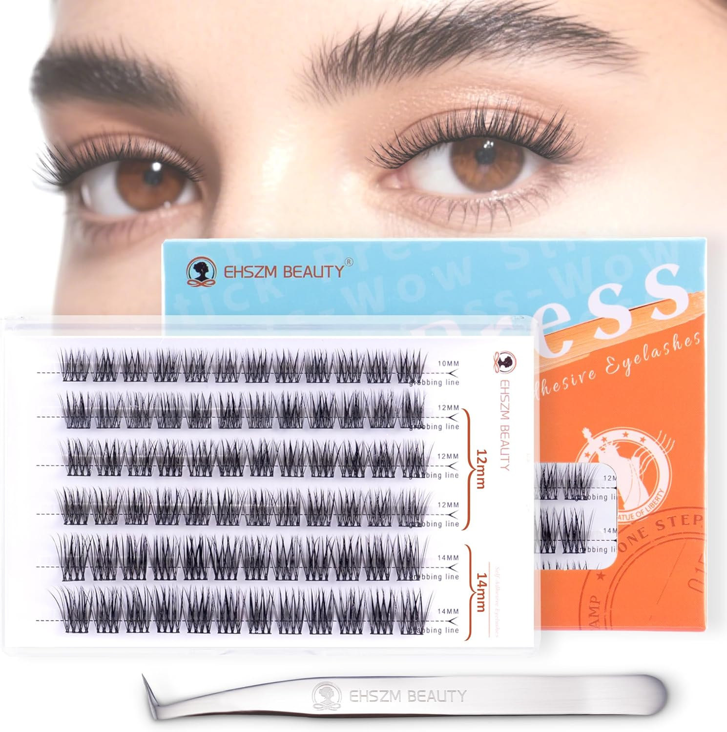 Upgraded,Brown Lash Clusters Hybrid 8-12Mm C Curl (8 10 12),Brown Eyelash Clusters Natural, Ultra-Soft Individual Lashes.No Plastic Feel,Thin Band,New Comfort - Radiant Style image number 2