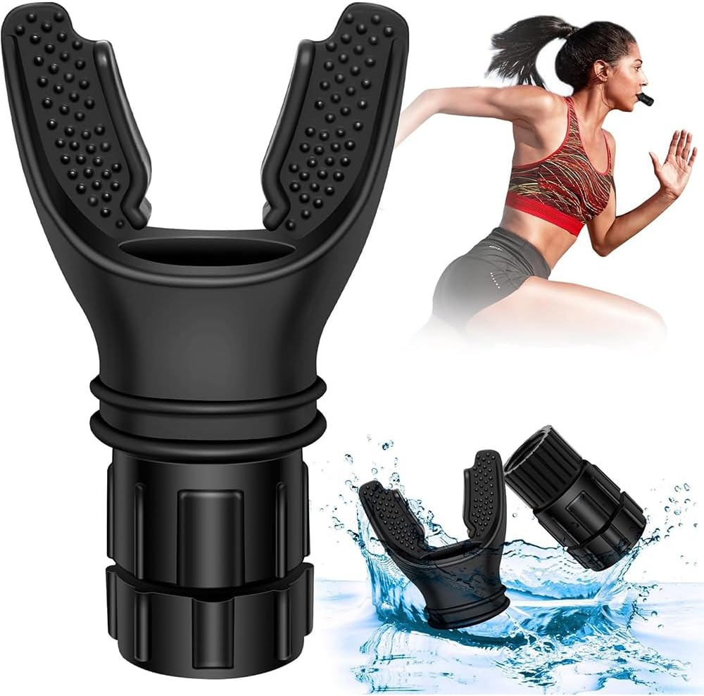 2 Pcs Portable Breathe Trainer, Muscle Trainer with Variable Settings Lung Exercise Device, Easy to Clean with Resistance Adjustable, Breathing Regulator Trainer for Athletes, Singers, Fitness