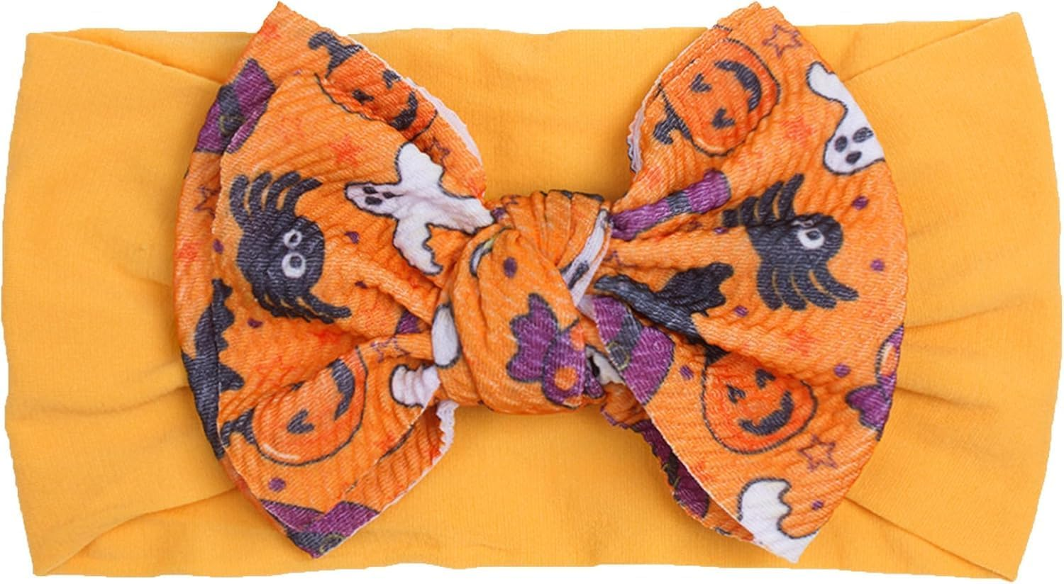 Baby Halloween Headbands, Baby Girl Pumpkin Hair Bow Ghost Bat Halloween Hairbands for Baby Girls Newborn Infant image number 5
