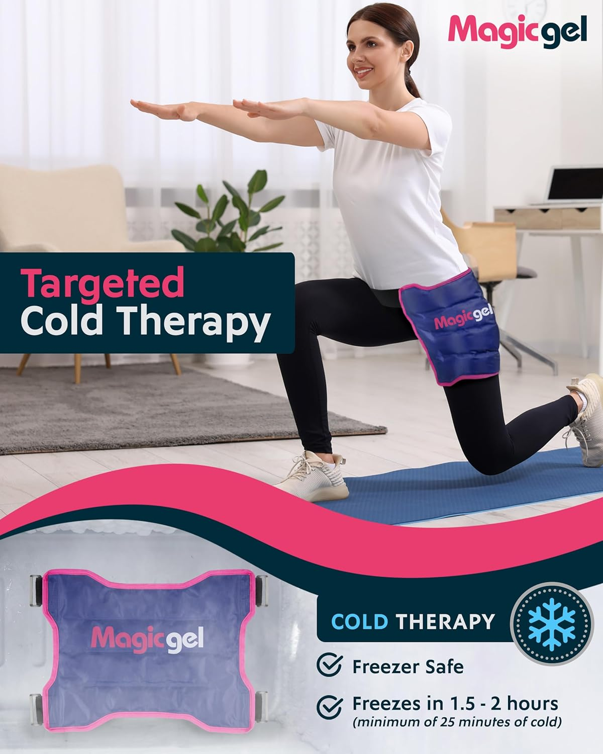 Magic Gel Luxury Hip Ice Pack: Reusable Cold Pack Designed Specficially for Hip Pain Relief (Post Surgery, Inflammation, Stiff Hips and Back) By image number 5