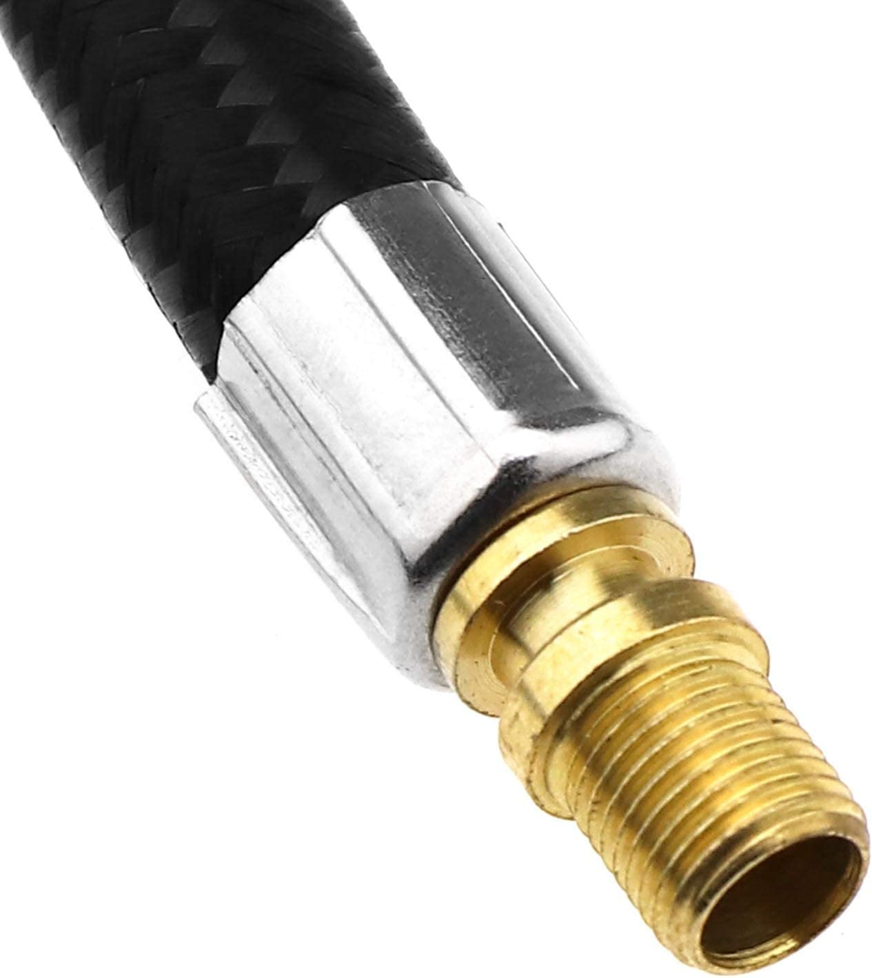 9.3"/23.5Cm Motorcycle Car Braided Flexible Clip on Air Tyre Tire Chuck Inflator Pump Hose Adapter 5/16-32UNF Pipe Air Tool