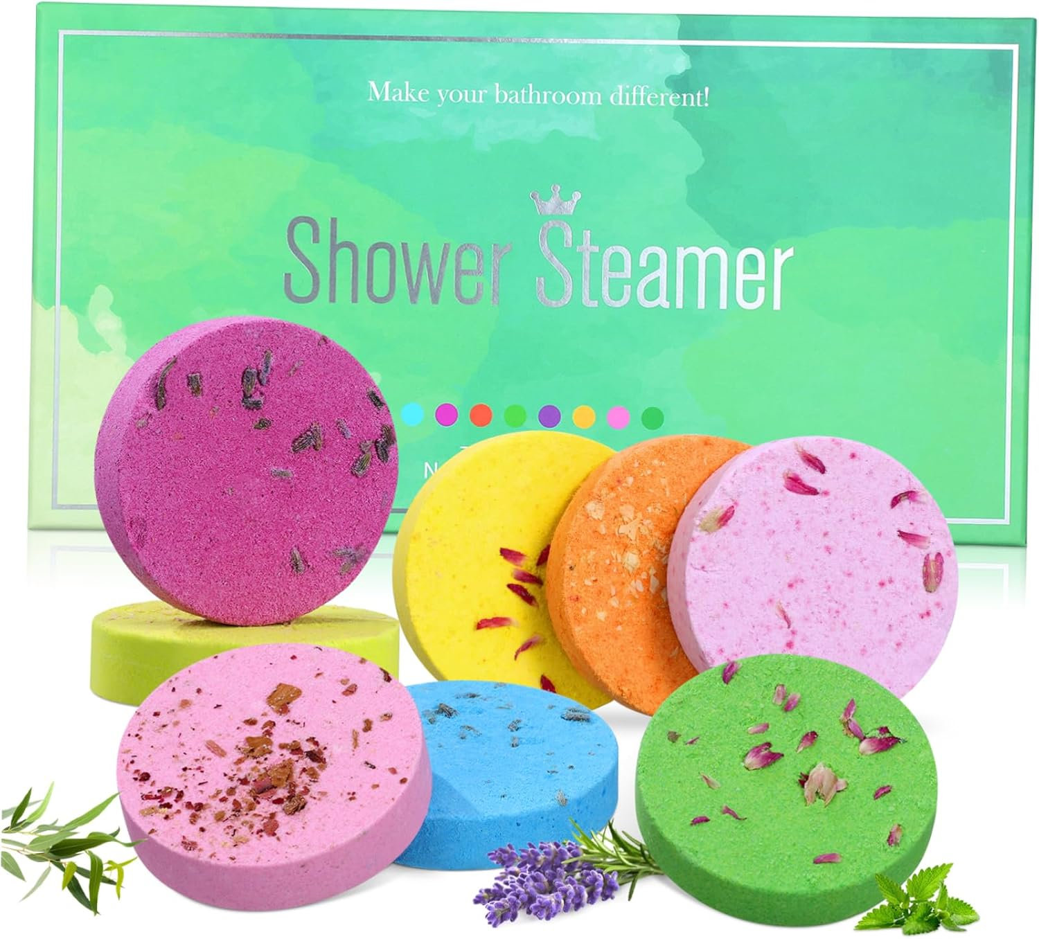 8Pcs Aromatherapy Shower Tablets Bath Salt Tablets Home Hotel Bathroom Accessories for Steamers Aromatherapy and Shower Use image number 4