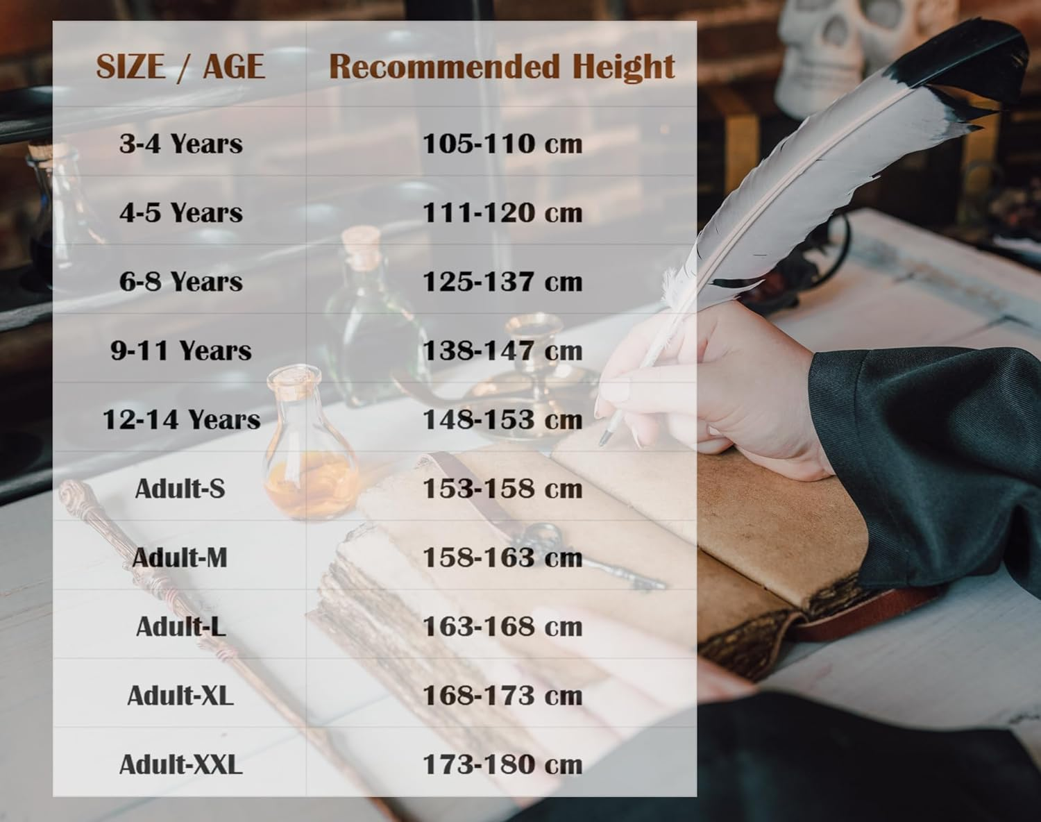 Wizard Costume Robe Magic Cloak 6 Pcs Set Cape Cosplay Costume Dress up Party Halloween image number 5