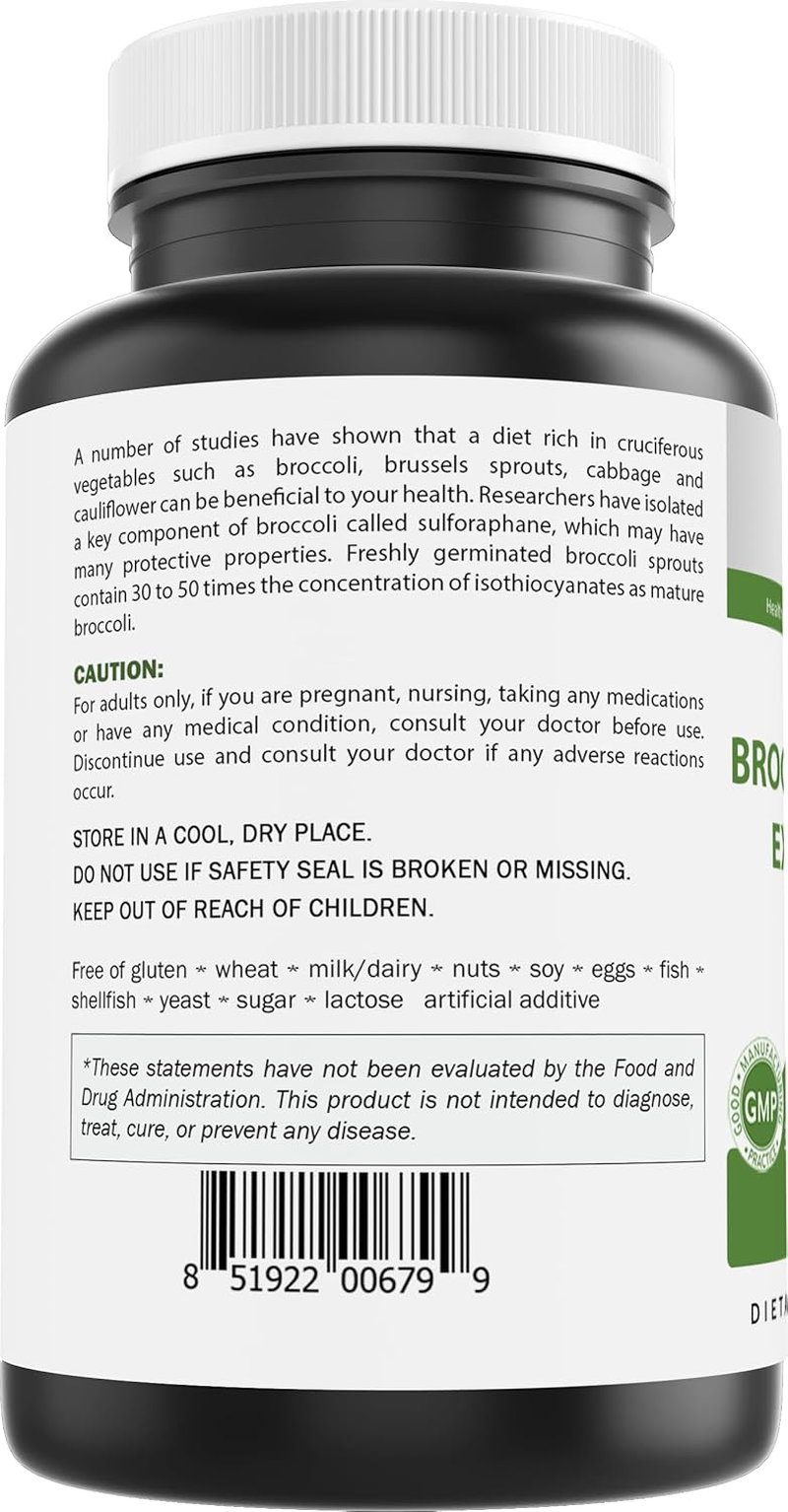 Brieofood Broccoli Sprout Extract 4000Mg Serving - 240 Capsules image number 4