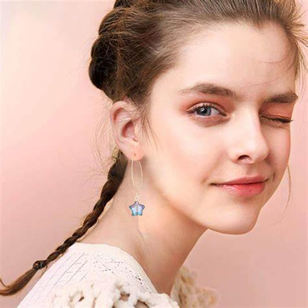 200Pcs Star Beads, Betterjonny 8Mm Glass Crystal Star Beads Colorful Star Space Beads Small Star Craft Pony Beads Charm for Jewelry Bracelet Necklace Making image number 6