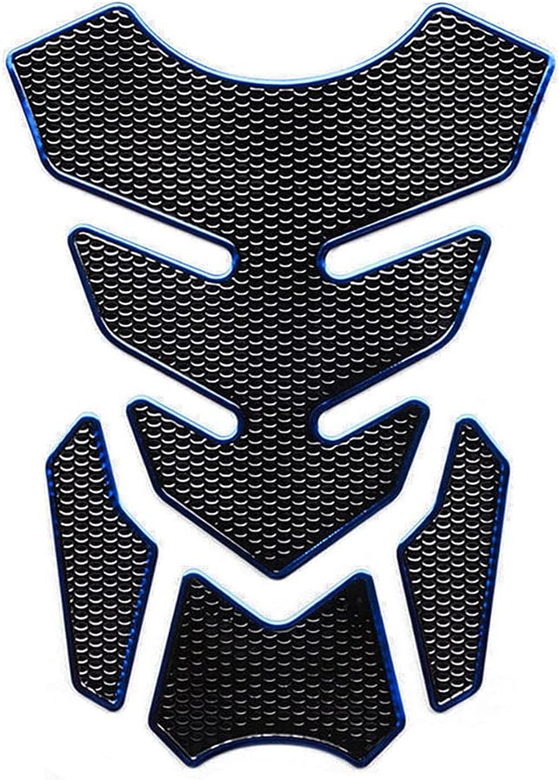 1 Set Universal 3D Motorcycle Gas Tank Sticker, Fuel Tank Protector Decal Pad Self-Adhesive and Waterproof - Blue