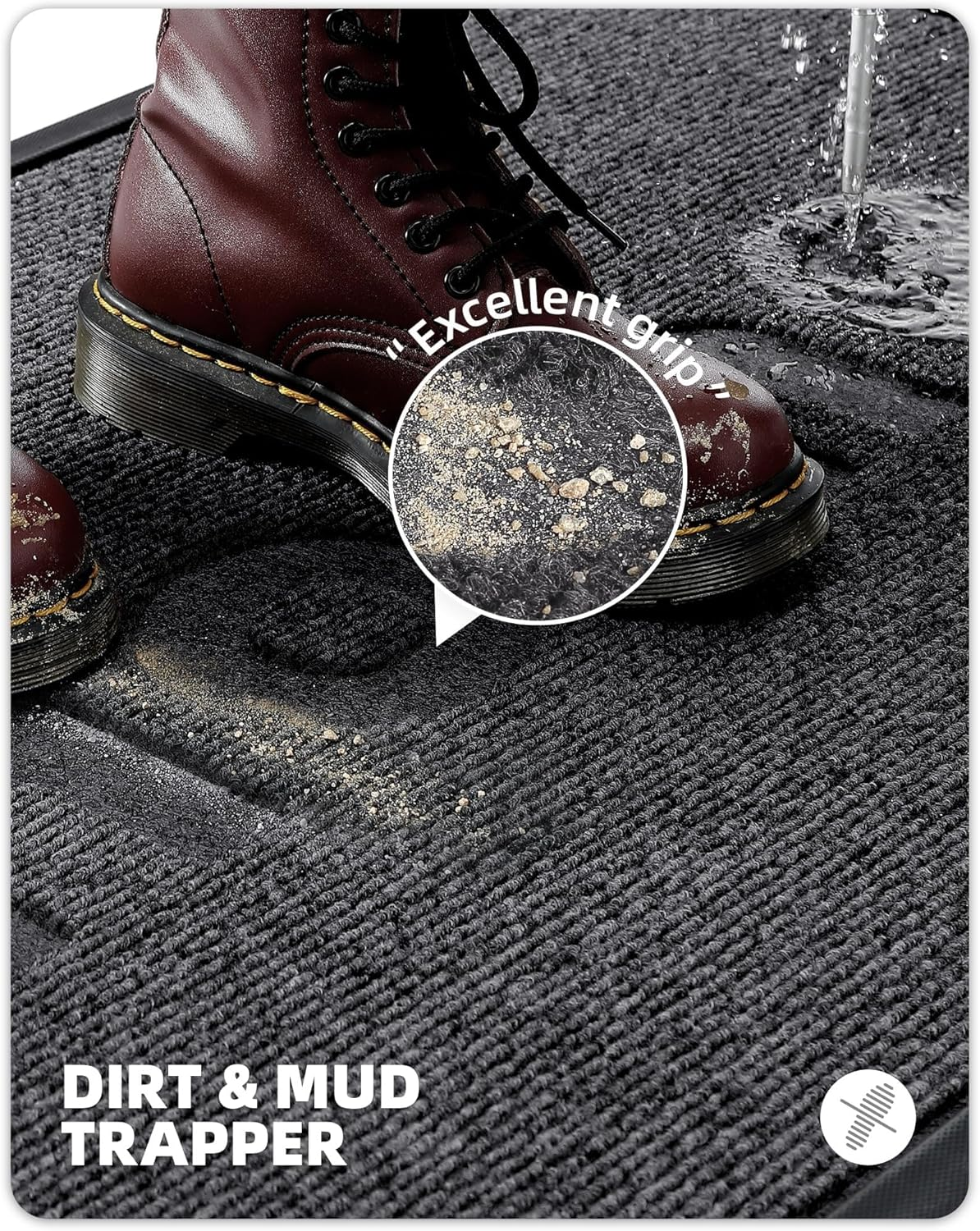 Color&Geometry Outdoor Mats for Home Entrance Heavy Duty, Front Door Mat outside Entrance for All-Season Weather Non Slip, Welcome Mat for Front Door with Durable Rubber Backing, Grey 17&rdquo;X29&rdquo; image number 6