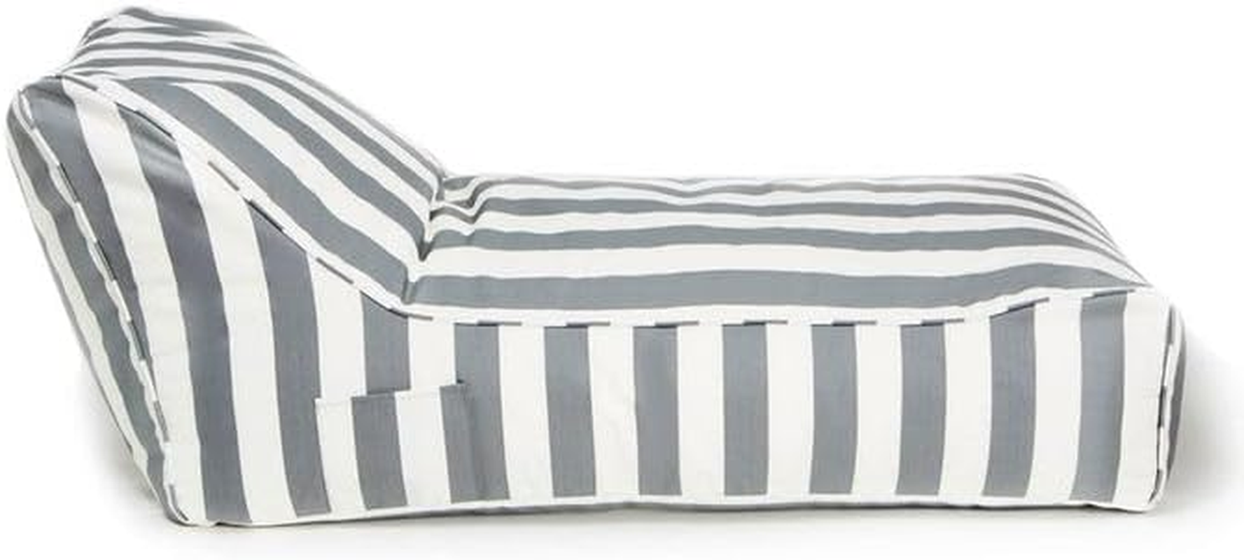 Billy Fresh Laid Back Outdoor Beanbag, 120 Cm Length X 65 Cm Width X 60 Cm Height, Grey/White