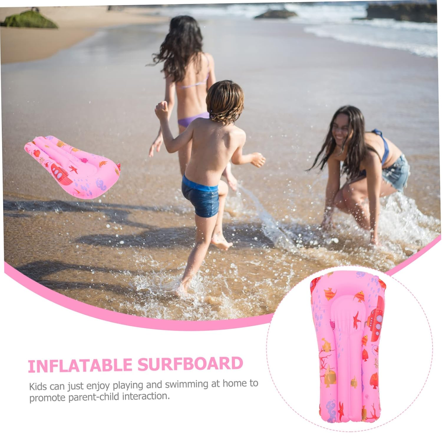 Inflatable Surfboard for Boys and Girls Swimming Pool Toy Outdoor Training PVC Kickboard Fun Pattern Design image number 1