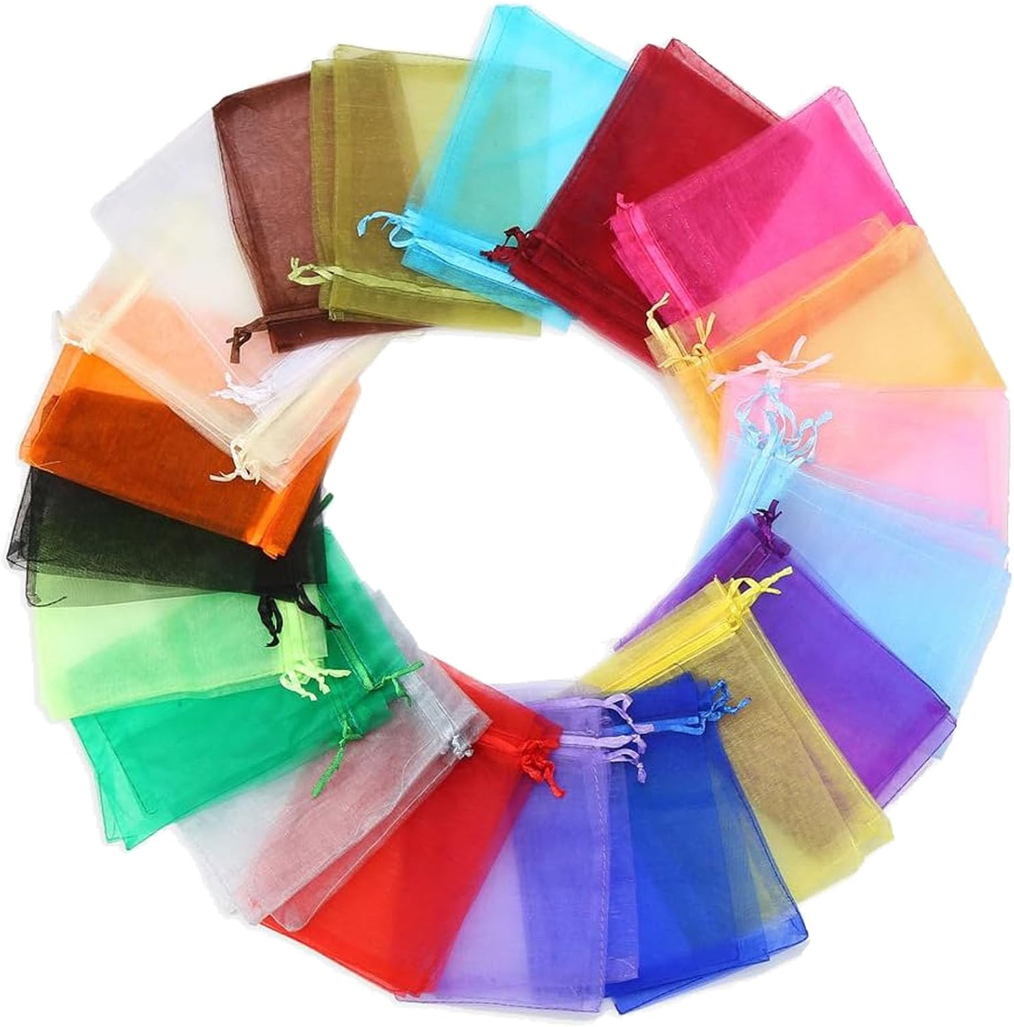 Organza Gift Candy Sheer Bags,Tuoyi Mesh Jewelry Pouches Drawstring Bulk for Wedding Party Favors Festival Christmas Valentine'S Day (10 * 15Cm, Mixcolor) image number 4