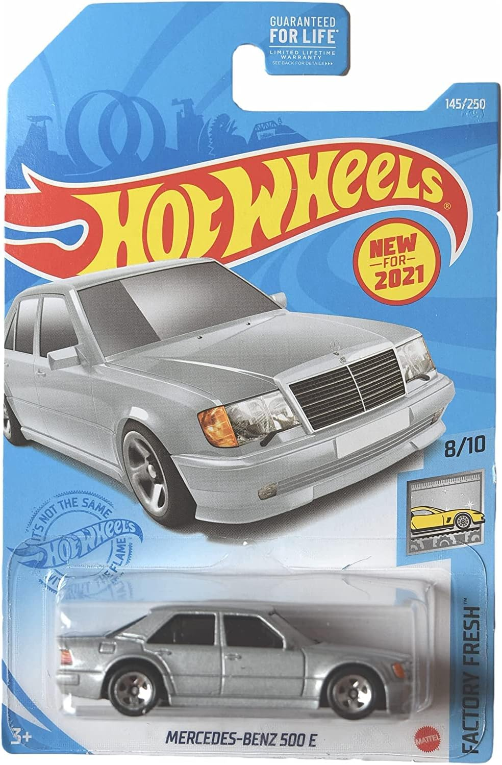 Hot Wheels Mercedes-Benz 500 E, [Silver] 145/250 Factory Fresh 8/10
