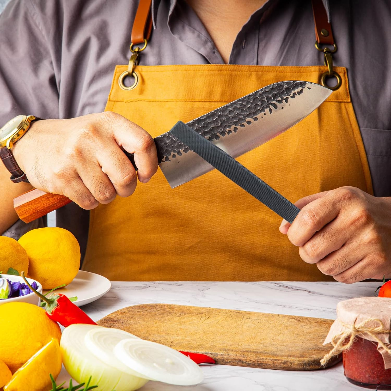 6-Inch Flat Medium Cut File Double Cut Teeth High Carbon Steel Hand File Single Cut Hardened without Handle Ideal for Wood, Metal, Plastic image number 1