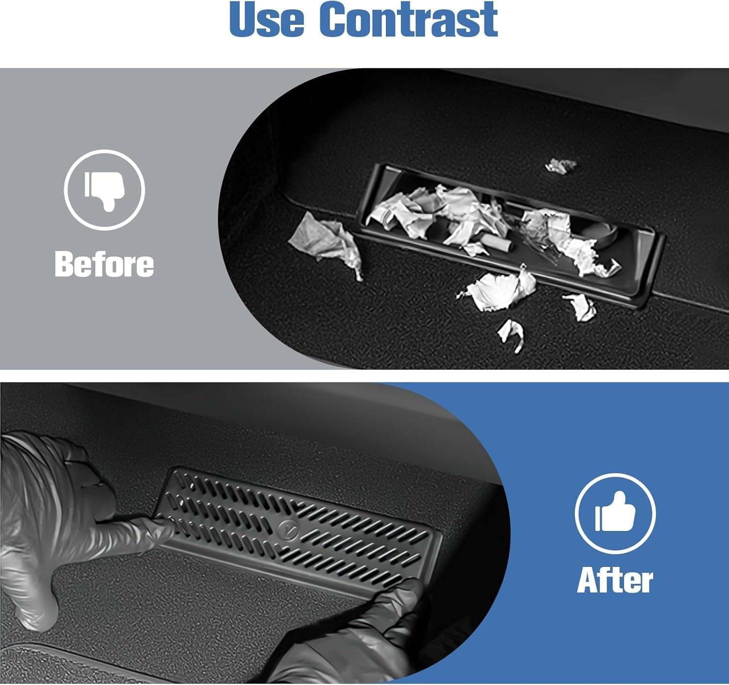 2 Pcs Model Y under Seat Air Flow Vent Backseat Cover, Snap-In Installation Air Condition Outlet Protector, Grille Protection Interior Accessories Compatible with Model Y 2020-2024(Model Y) image number 5