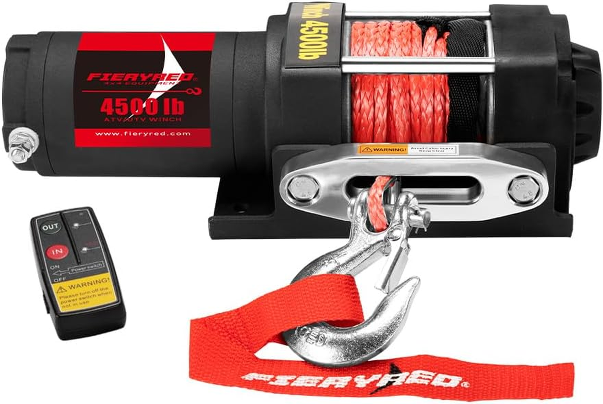 FIERYRED Electric Winch 4500Lbs/2045Kg 12V Synthetic Rope Wireless Remotes ATV UTV image number 5