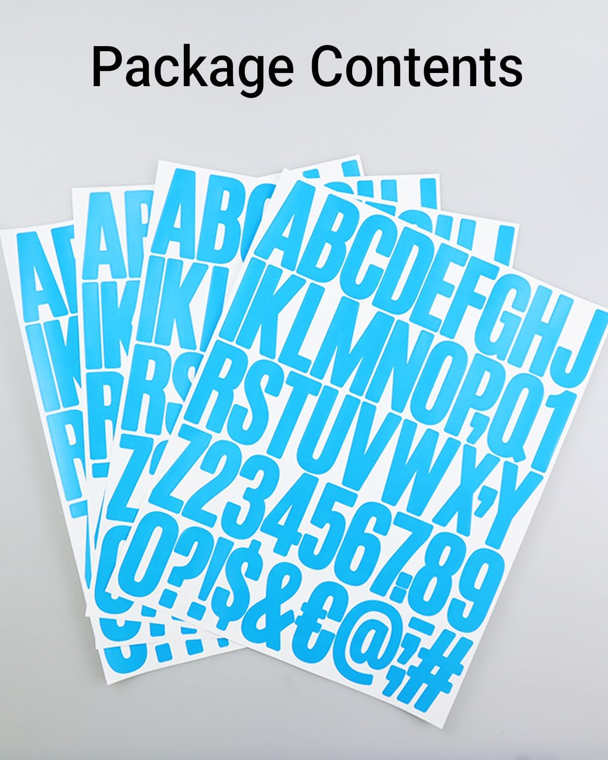 2 Inch Sticky Vinyl Letter Number Stickers, 4 Sheets Self Adhesive Stick on Alphabet Symbol Sticker for Scrapbook, Bottle Decor - Light Blue - Dark Blue image number 4