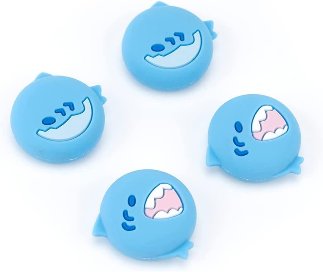 Geekshare Cute Silicone Game Console Thumb Grip Caps, Joystick Cover Compatible with Switch/Oled/Switch Lite,4Pcs - Pumpkin Ghost
