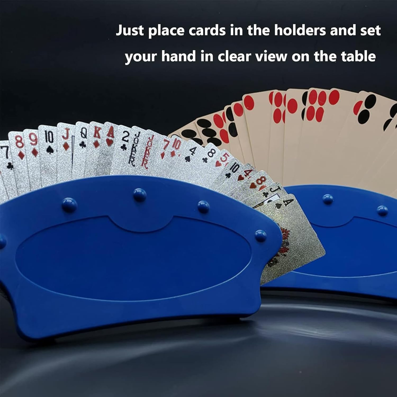 Set of 2 Hand Playing Card Organizer Playing Card Holder image number 4