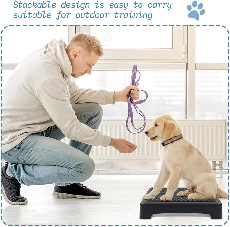Non-Slip Dog Training Board, Dog Platform for Training, Stool Step Ladder, Stackable Plastic Dog Training Table, Dog Training Equipment for Small and Medium Dogs (Black) image number 2