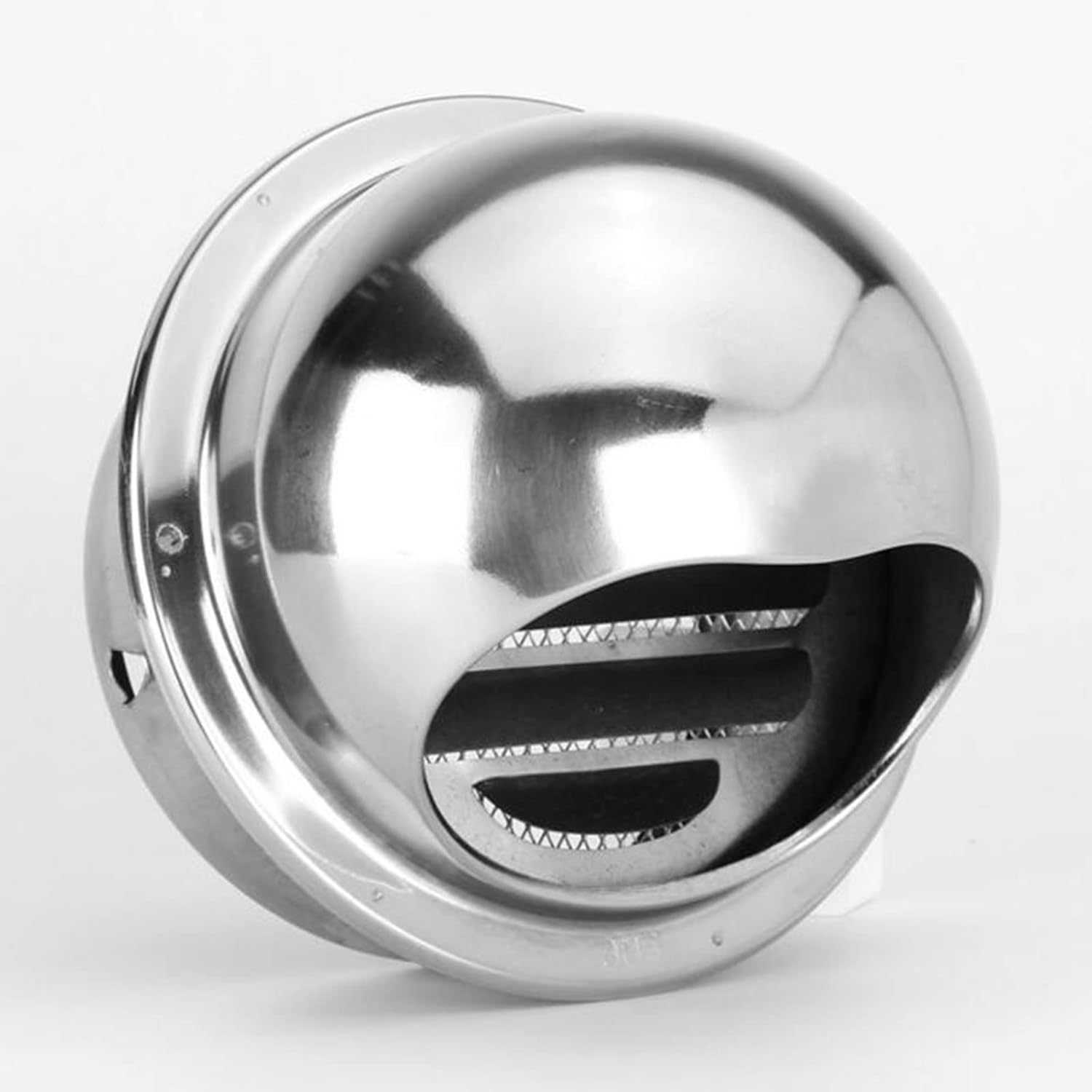 2Pcs 304 Stainless Steel Wall Air Vent Ducting Ventilation Exhaust Grille Cover Outlet round Hood Bull Nosed External Extractor (150Mm) image number 5