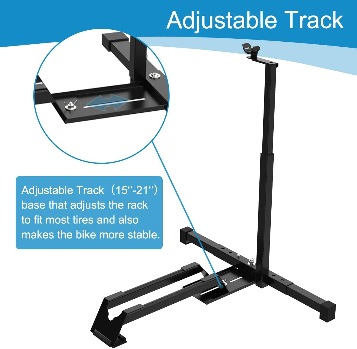 Qualward Vertical Bike Stand Floor Bicycle Rack Adjustable Upright Design, Space Saving for Living Room, Bedroom and Garage