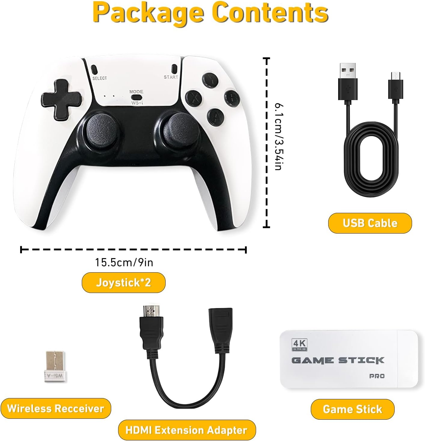 Retro Game Console, Retro Game Stick,2.4G Wireless Mini Video Games Emulator (64G) image number 4