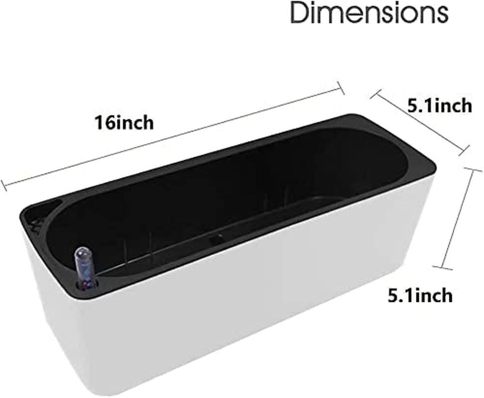 40 Cm Rectangle Self Watering Planter with Water Level Indicator, Window Gardening Box,Decorative Self Watering Pots for All House Plants Flowers Herbs, Modern image number 4