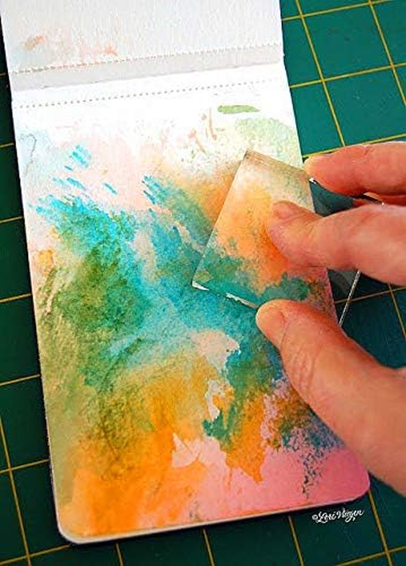 Acrylic Stamp Block with Grips and Grid Square Shape Transparent Acrylic Block Pad Essential Tool for Stamping and Scrapbooking (10 * 10Cm) image number 6