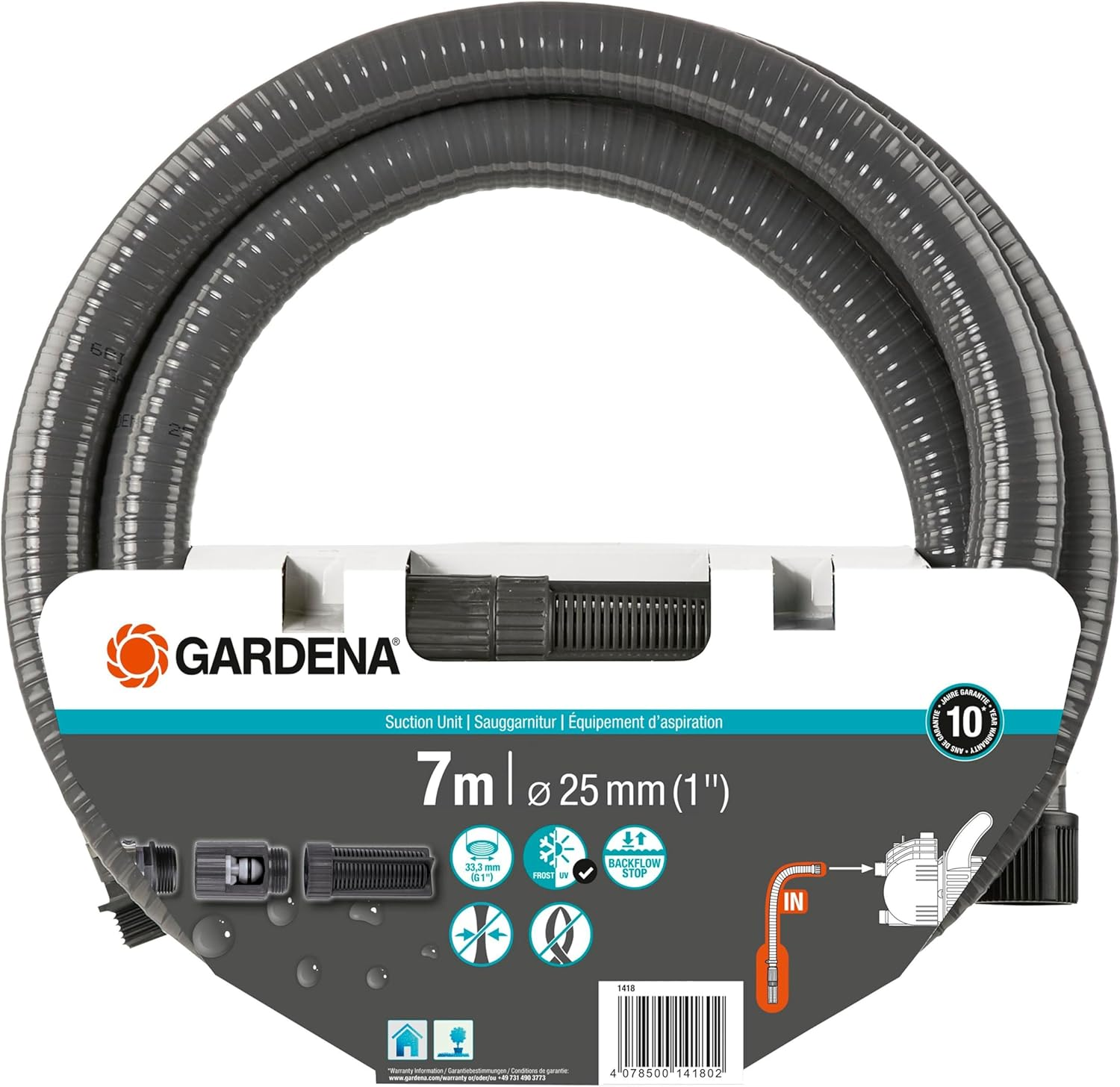 Gardena Suction Unit 7 M, Black, 29.99X19.98X19.98 Cm image number 3