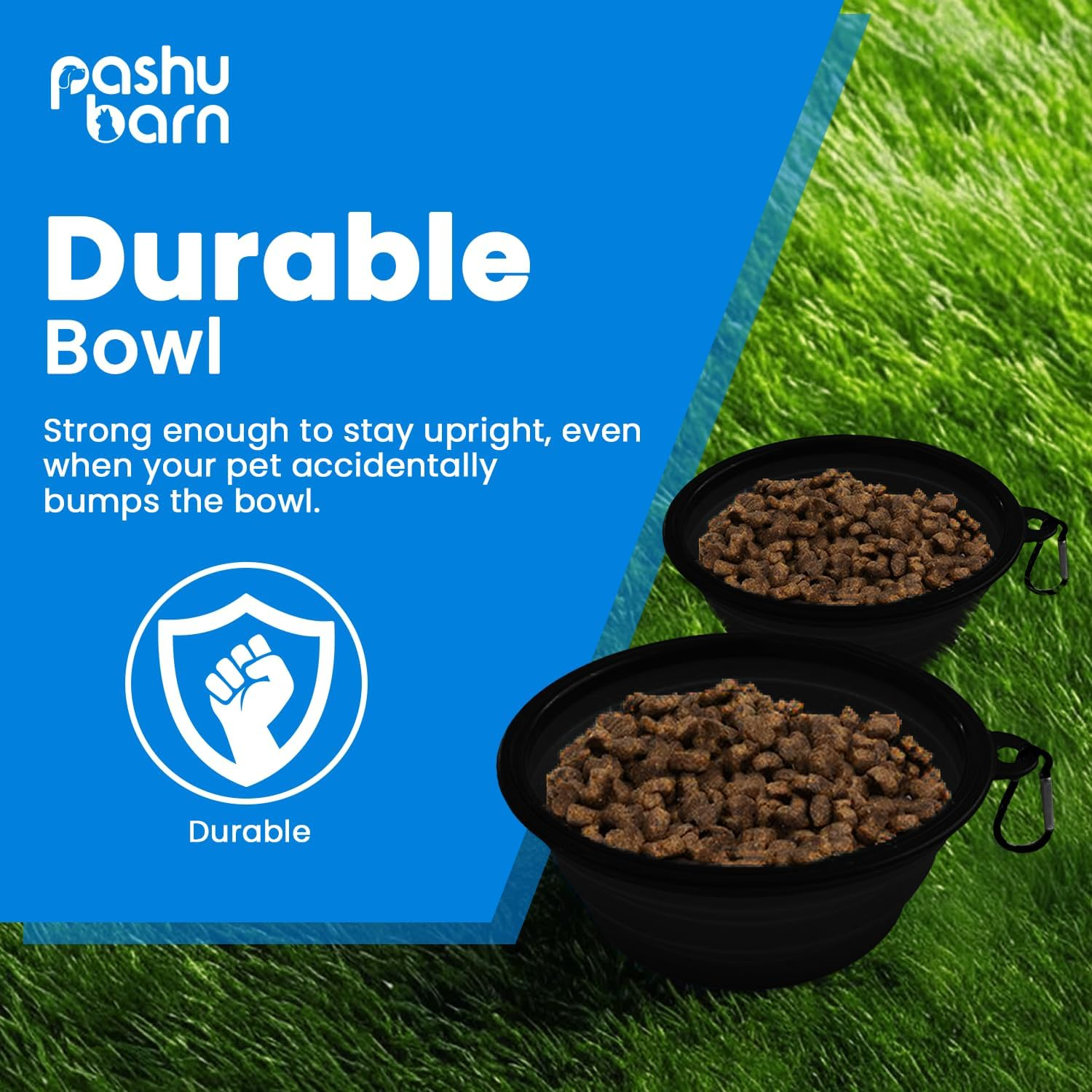 Set of 2 Collapsible Dog Bowls for Food & Water - Extra Large 1000Ml and Small 350Ml- Portable, Foldable Travel Dishes with Leash Attachment - Ideal for Puppies - Black (XL) & Black (Small) image number 5