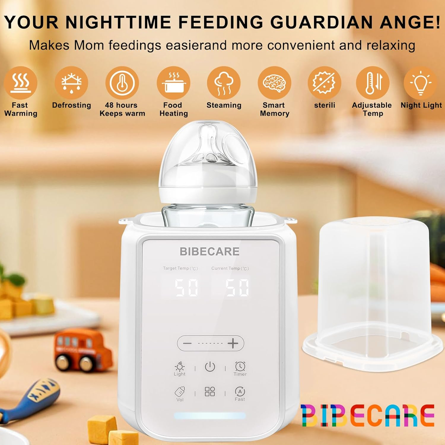 Bottle Warmer, Baby Fast Bottle Warmer for Breastmilk & Formula with Temp Display&Timer Function, Volume-Based Heating for 60ML&ndash;240ML Bottles, Accurate Temp Control, Keep Warm 48H image number 2