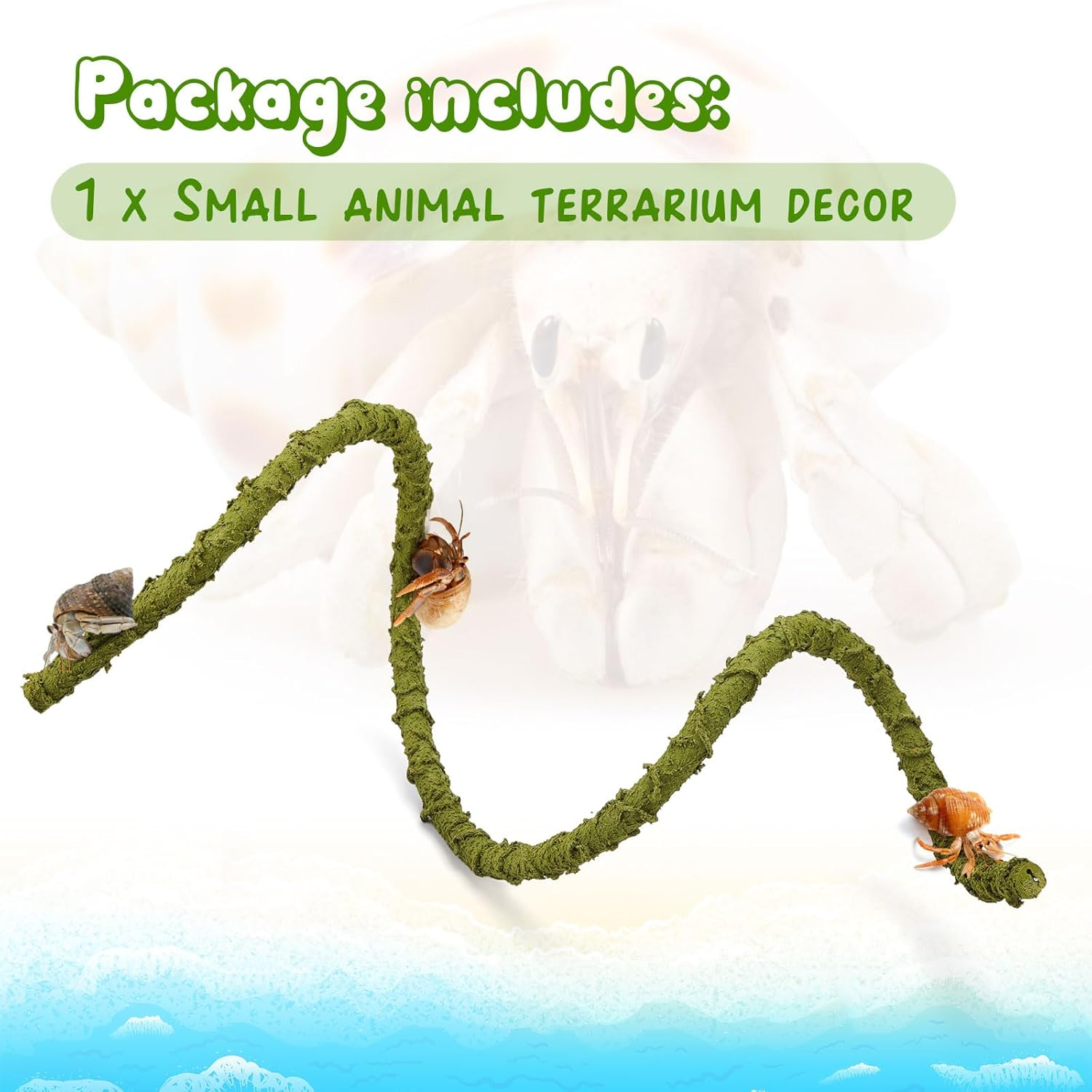 Poen Hermit Crab Climbing Toy - Bendable Reptile Vine - Artificial Jungle Vine - Hermit Crab Tank Accessories - Terrarium Habitat Decor image number 5
