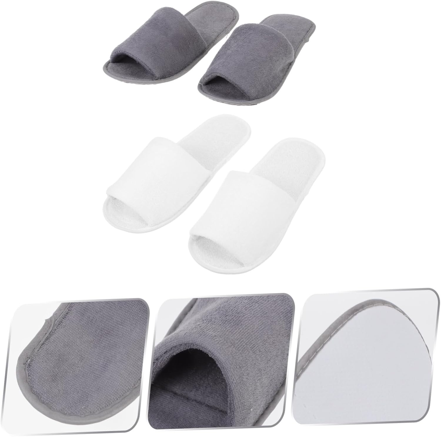 Folding Travel Slippers 2 Pairs Portable Hotel Slippers Non-Slip Soft Sole Universal Home Indoor Shoes for Men and Women image number 5