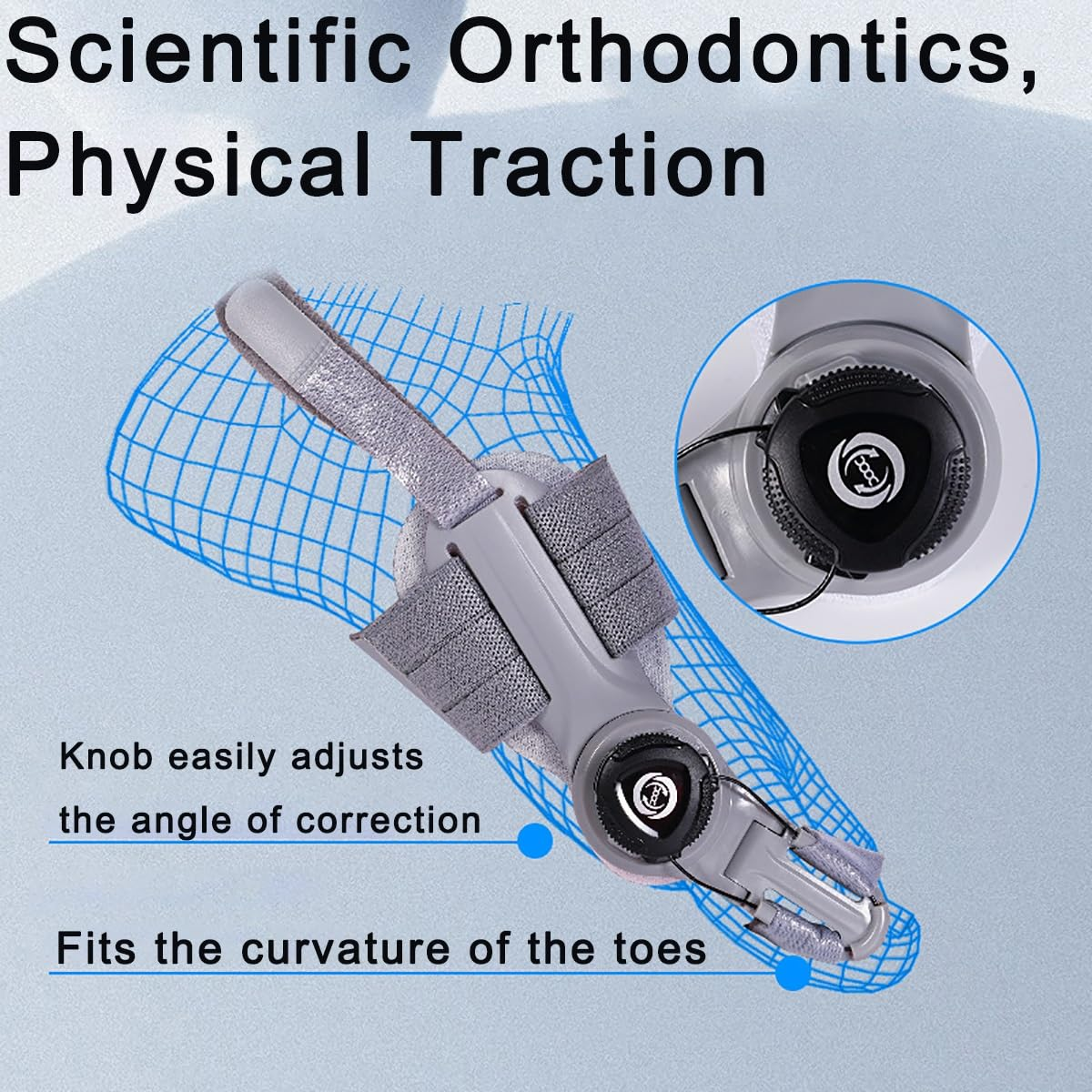 Bunion Corrector, Big Toe Bunion Corrector for Men Women, Adjustable Knob Bunion Support Splint with Anti-Slip Heel Strap for Big Toe Bunion Relief (Color : Gray Black Buckle) image number 5