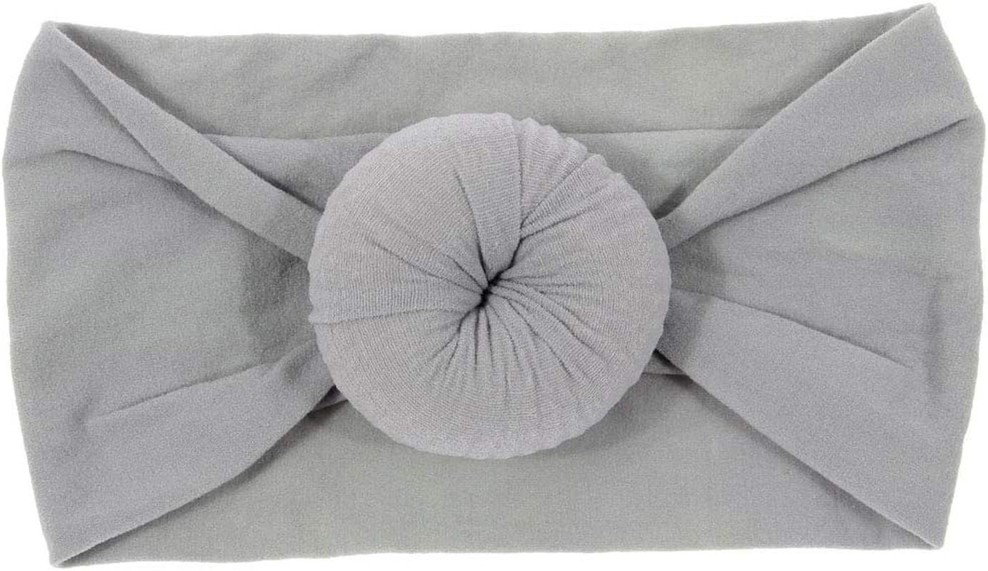 Nishine 6 Pack Cute Toddler Baby Girls Elastic Soft Nylon Headwraps Infant Knot Bow Headband Turban - Navy Set-6Pcs image number 5