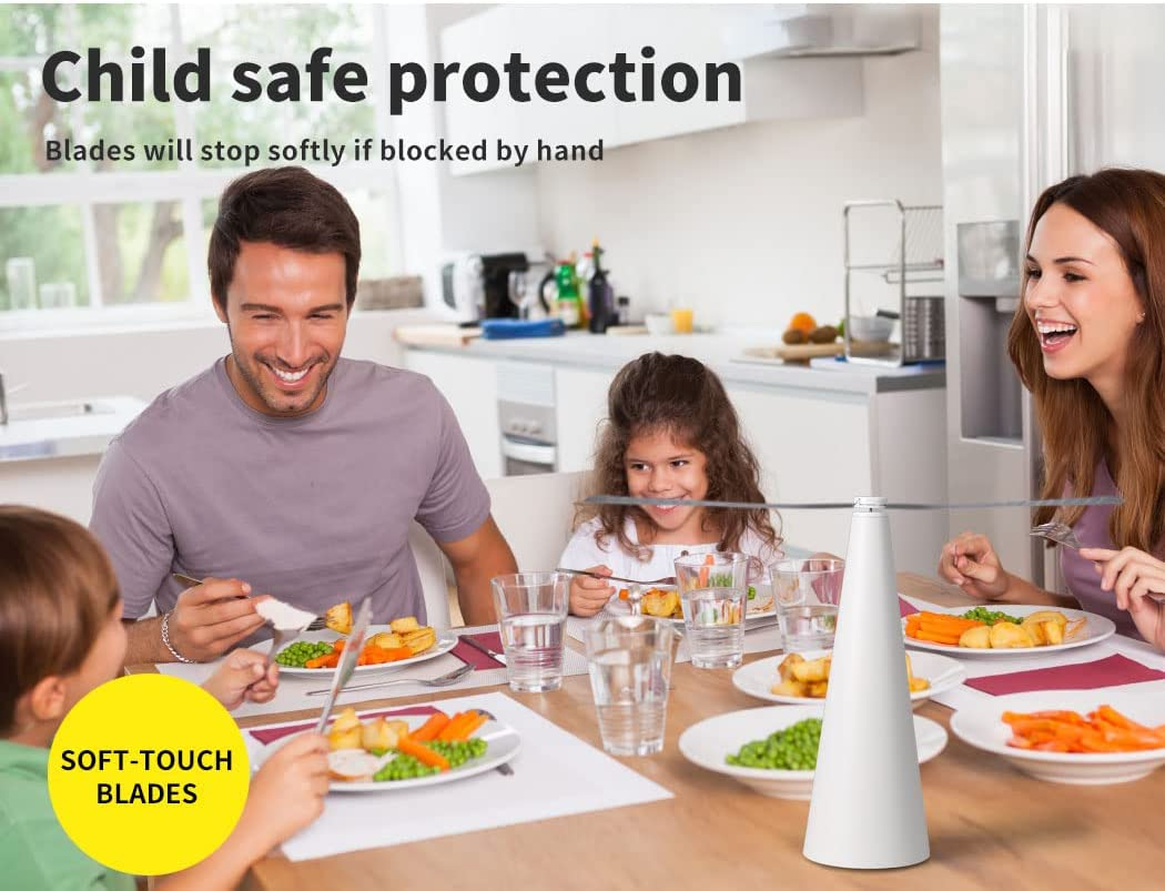 Fly Free, Entertaining Chemical Trap Repellent Fly Fan Indoor Outdoor Home, Keep Flies Away from Your Food, Camping BBQ Food Mosquito Fruit Fly Portable Repeller Fans Safe Insect Killer(White) image number 3