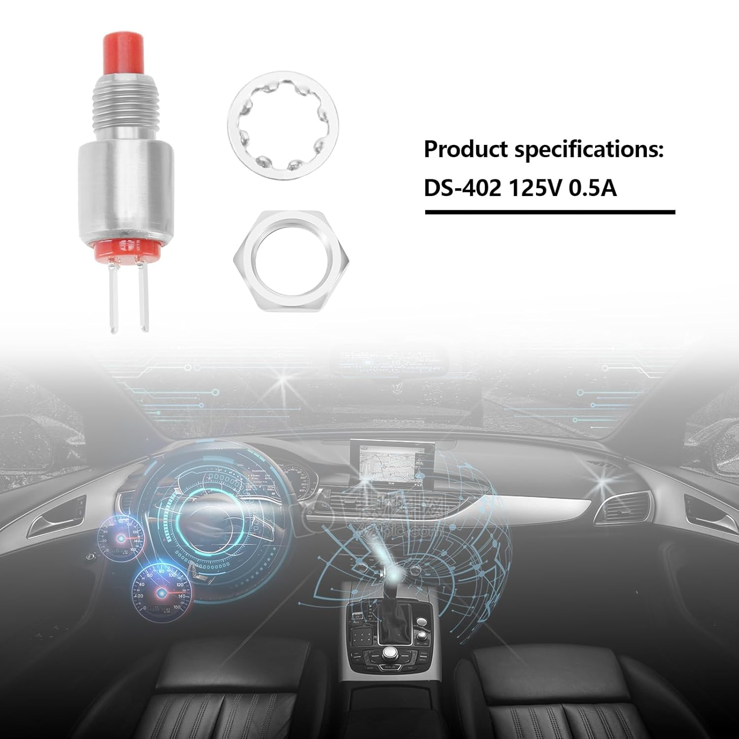 5Pcs 2Pin Microminiature Momentary Button DS-402 Mini Push Button Switch Micro Lockless Momentary Switch Off-(On) SPST 125V 1A 5Mm, Red image number 6