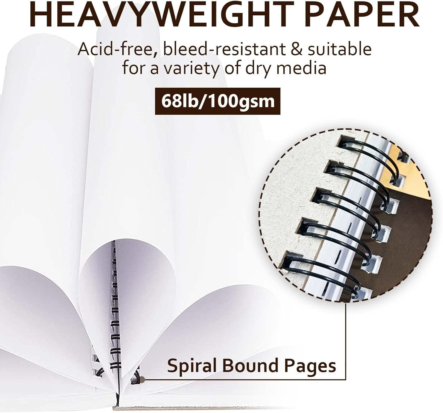 Joy SPOT! 9X12 Inch Sketchbook, Pack of 2, 200 Sheets (68 Lb/100Gsm), Art Sketch Book Pad for Drawing, Artist Sketchbook with Hard Cover, Spiral Binding Sketching Paper Pad for Adults & Teens