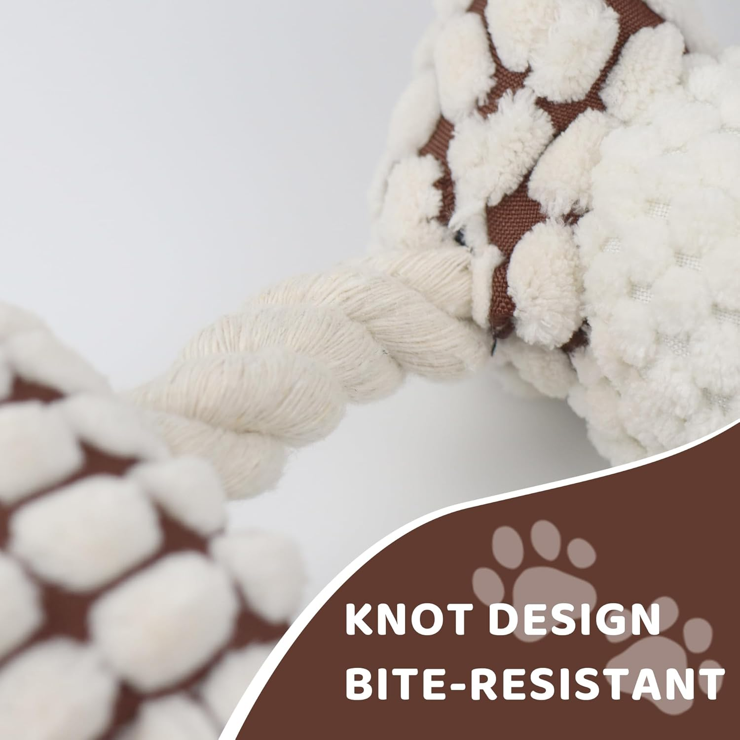 Puppy Squeaker Toys Rope Knot Donkey, Adorable Pet Squeaky Plush Toys, Perfect Companions for Small Dogs Cats Small Animals Chew Toys (White) - Grey image number 2