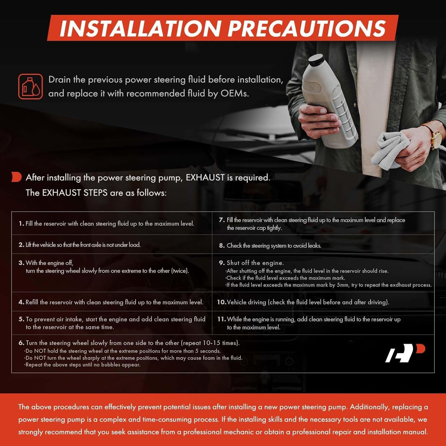 A-Premium Power Steering Pump, with Reservoir & Pulley, Compatible with Mercedes-Benz Sprinter 2500/3500 2014-2017 & Freightliner Sprinter 2500/3500 2014-2017, L4 2.1L Diesel image number 4