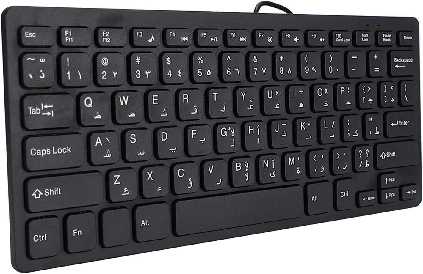 Arabic Keyboard, Keyboard Silent Black 78 Keys Ultra-Thin USB for Computer for Laptop image number 2