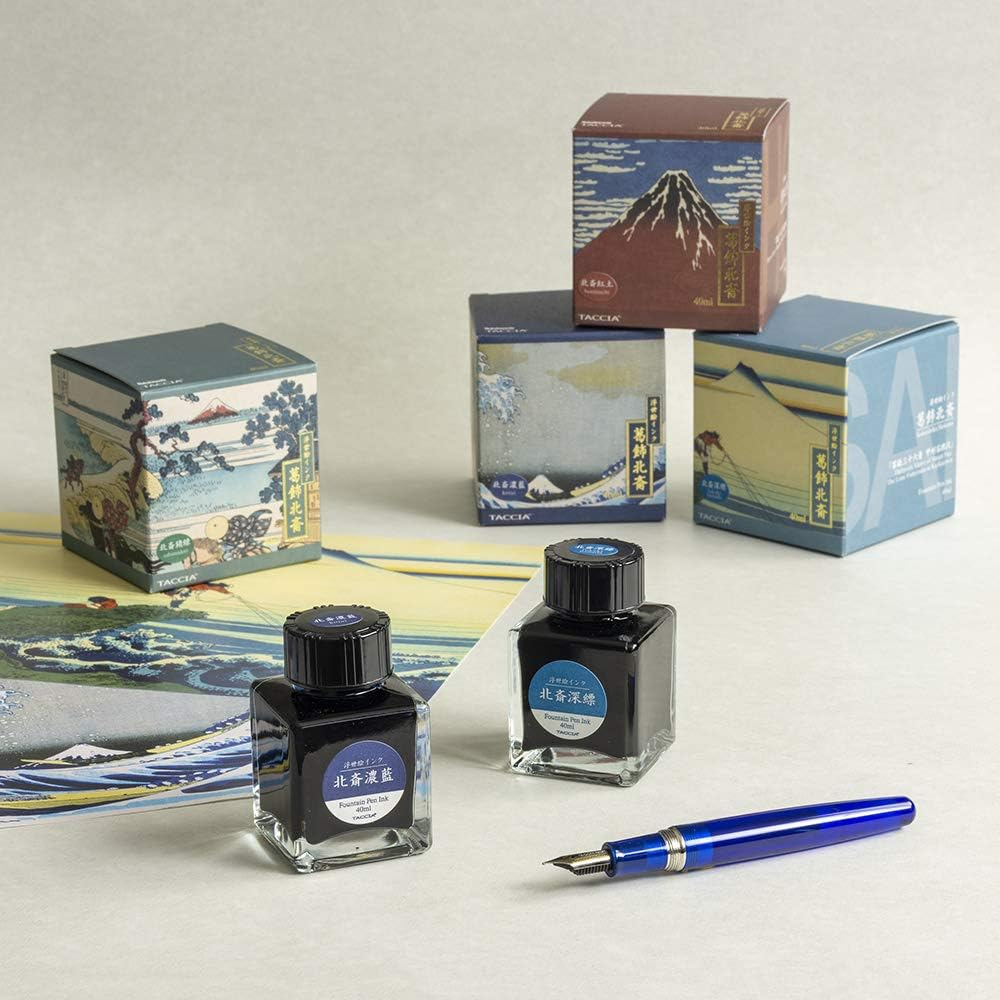 TACCIA TFPI-WD42-1 Fountain Pen Ink, Water-Based Dye, Ukiyo-E Ink, Katsushika Hokusai, Red Soil