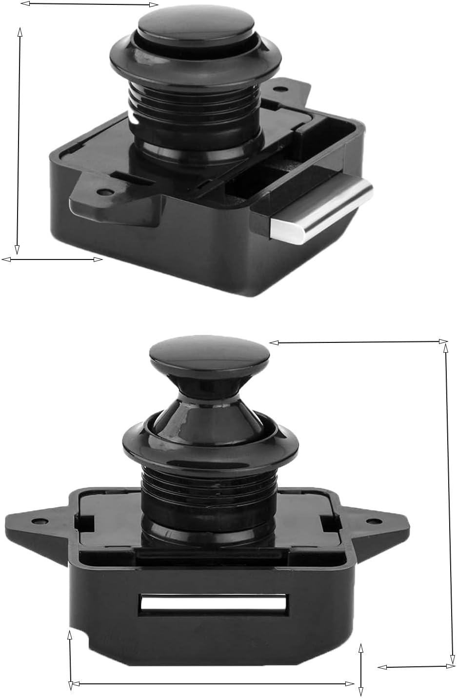 RV Cabinet Locks, ABS Push Button Cabinet Latch for RV Motorhome Camper Truck Caravan Van Yacht Boat Marine, Camper Cupboard Knob RV Cabinet Latches (5PC Black), MST02 - 10 Pc Pearl Nickel image number 7