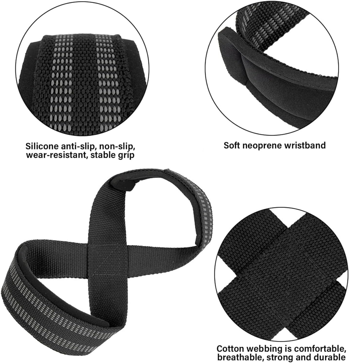 Figure 8 Lifting Straps for Deadlift & Weightlifting Prevent Grip Slip Gym Wrist Belt with Cotton Ribbon Sponge Pad for Men and Women Extra Grip Fits Shrugs Weight Lifting Cross Training