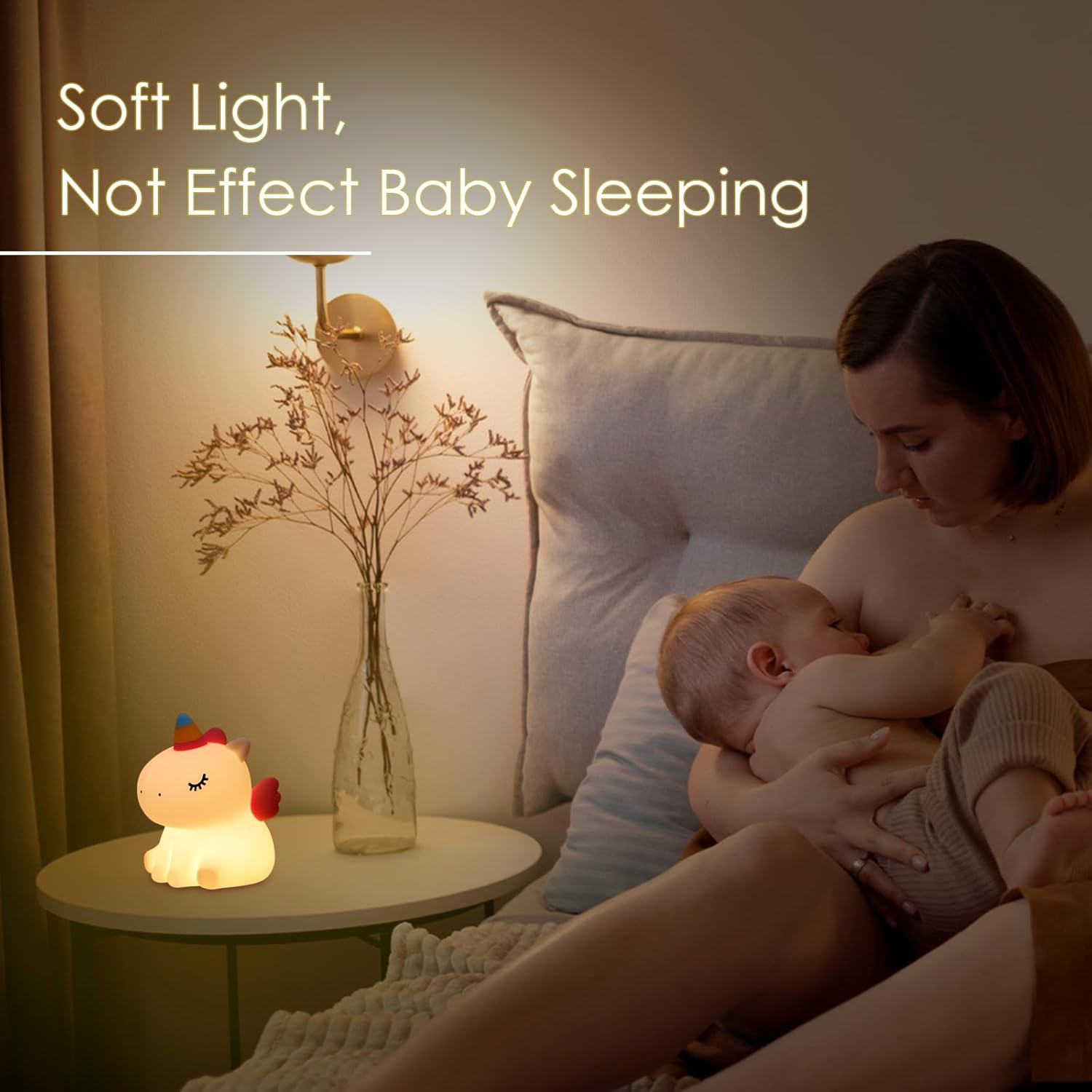 Kids Night Light for Bedroom,Cute Duck Decor Lights Touch Lamp,Gift Rechargeable Nightlight,Anime Night Lamps, Funny Gifts USB Portable Wireless Dimmable Ducks Feeding Bed Lamp (Unicorn)