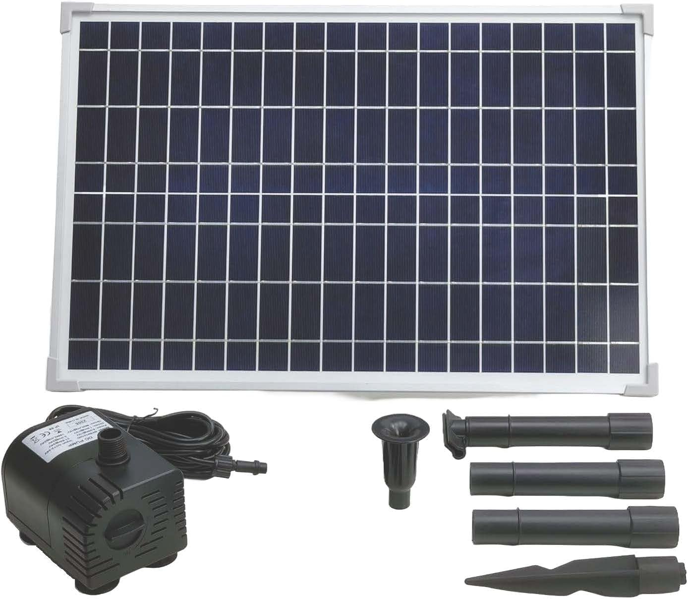 20W Solar Water Pump KIT: DC Brushless Submersible Water Pump 410Gph with 18V 20W Solar Panel for Solar Fountain, Fish Pond, and Aquarium (No Backup Battery) image number 3