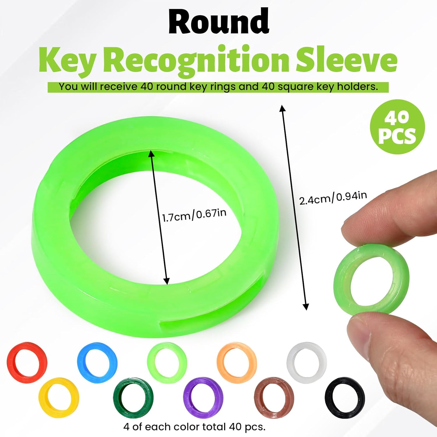 80 Pcs Color Key Covers Set,Key Caps Tags Covers, Plastic Key Cover for Key Identifier Tag Cover (2 Styles) image number 3