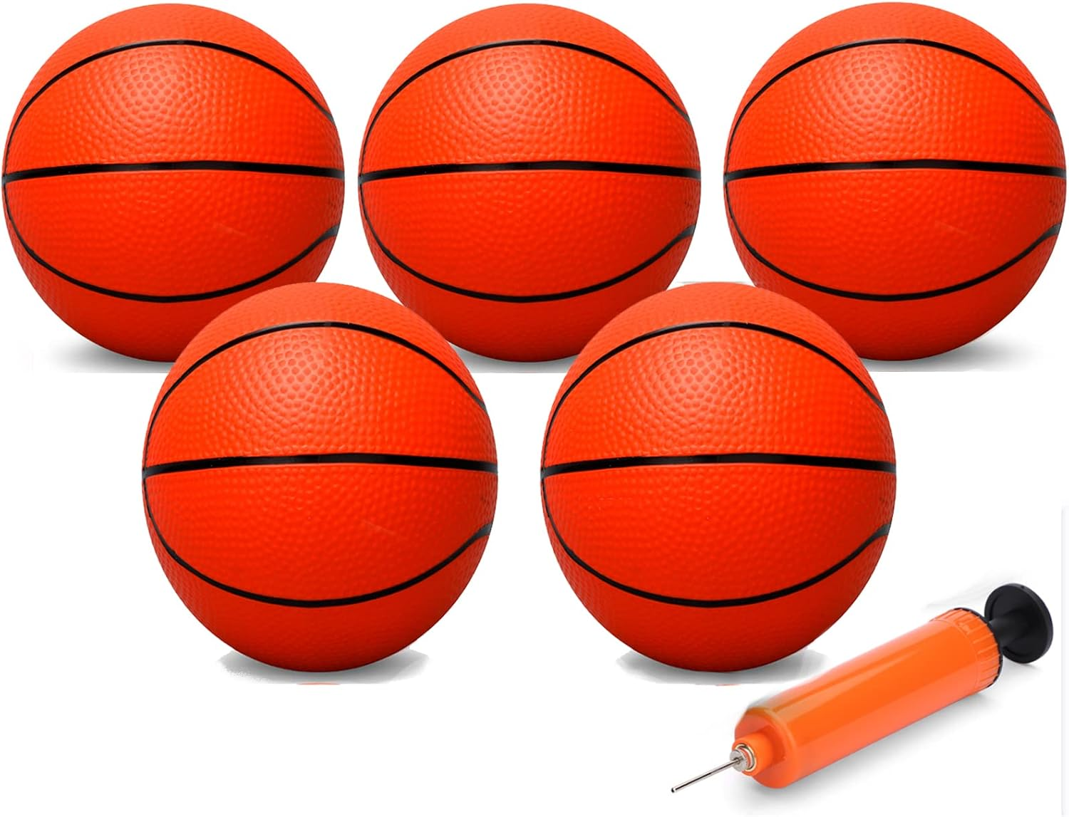 5 Inch PVC Mini Basketball for Indoor Hoops, Soft 5" Rubber Small Replacement Ball for over Door Hoop Sets, Little Balls for Adults & Kids image number 6